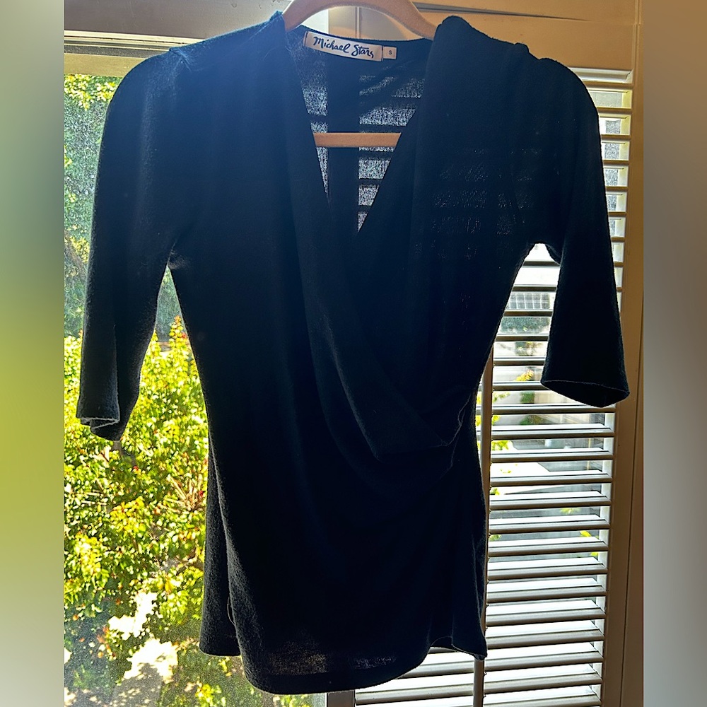 Michael Stars Black Vneck Top